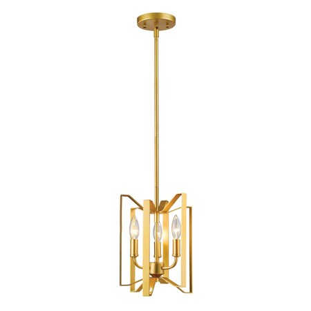Z-Lite Marsala 3 Light Mini Pendant, Polished Metallic Gold 4000MP-PMG